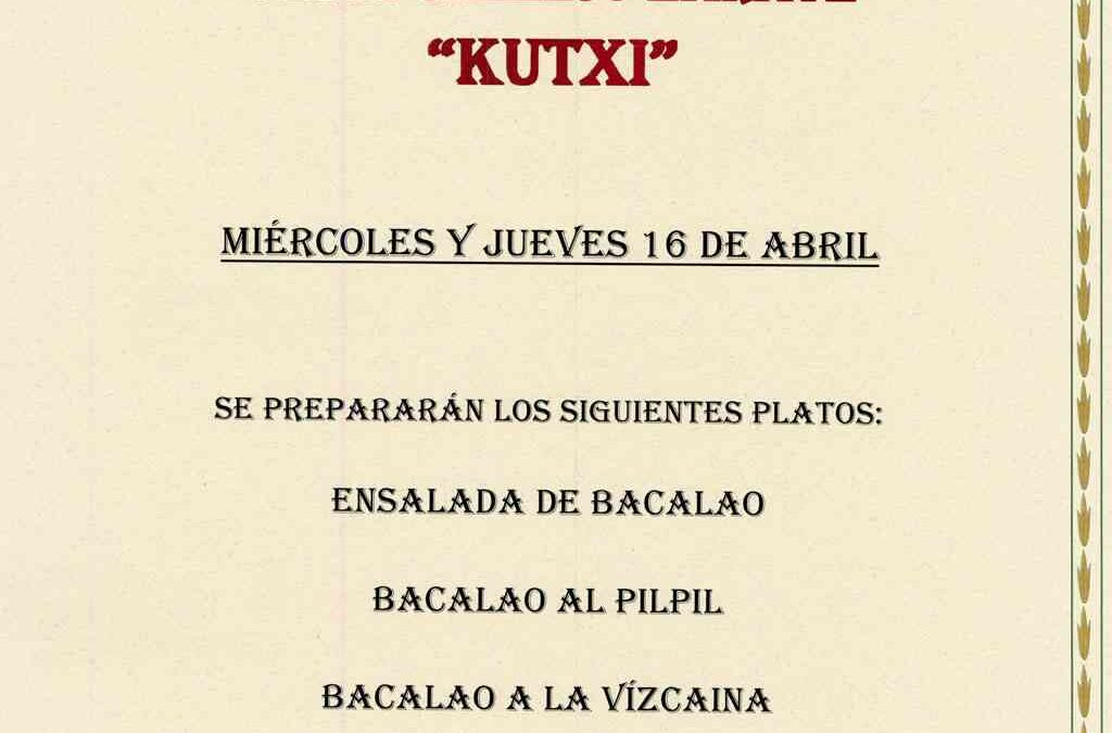 Jornadas de Bacalao a cargo del cocinero Jesús Callejo Zarate «Kutxi»